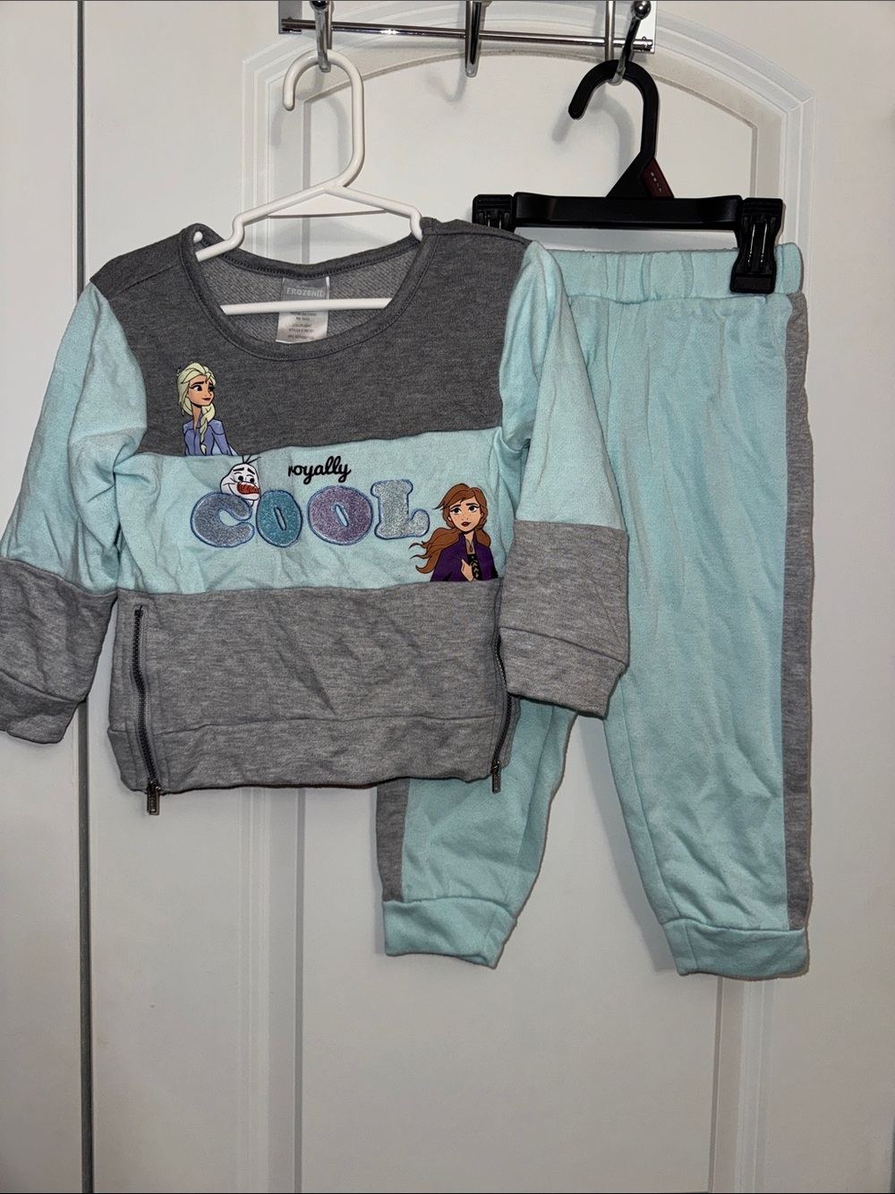 Disney Grey and Light Blue 'Royally Cool' Kids Pajama Set